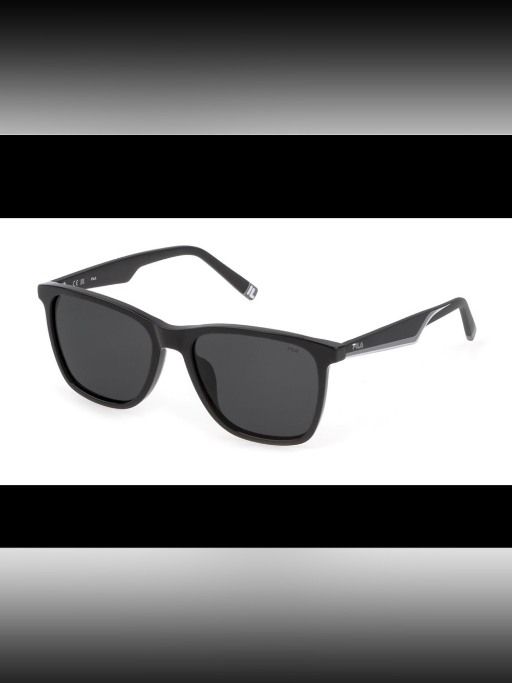 FILA Matte Black Men's Sunglasses with Dark Gray POLARIZED Lenses